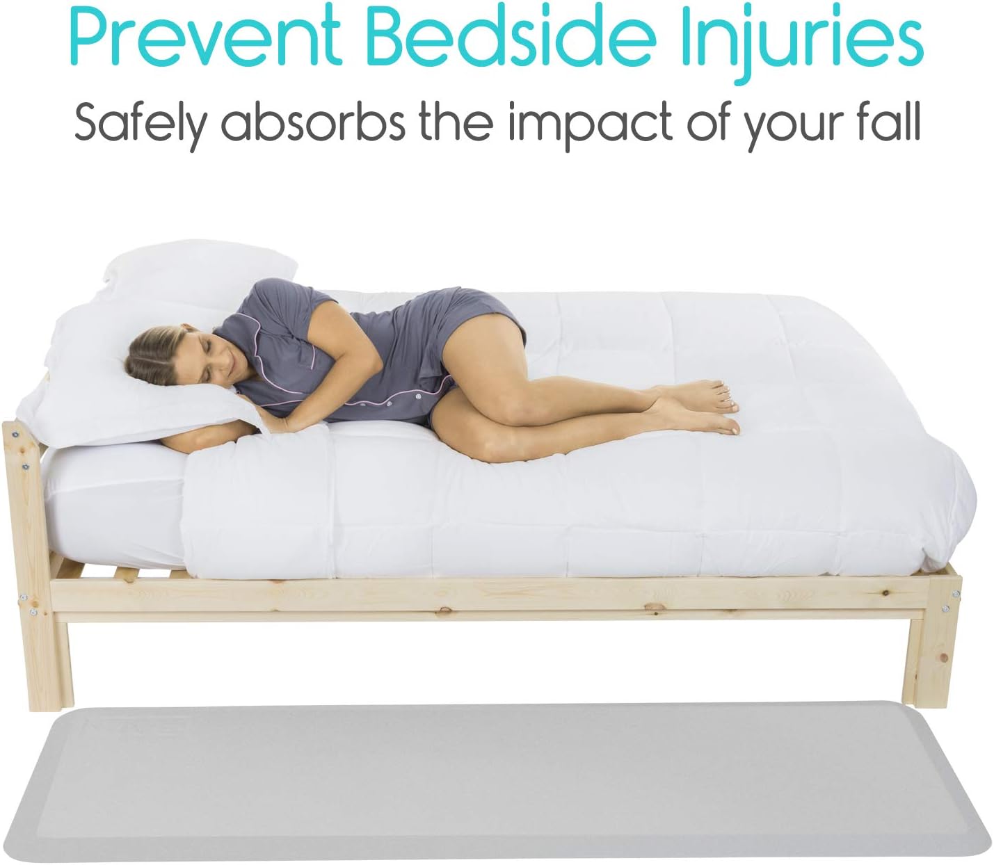 Vive Fall Mat - Bedside Fall Safety Protection Mat for Elderly, Senior, Handicap - Prevention Pad Reduce Risk of Injury from Impact - Prevent Bed Falling - Anti Fatigue, Standing Non Slip: Health & Personal Care