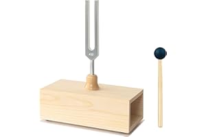 TENFLY 432 Hz Tuning Fork Paired with Elegant Wooden Resonator for Ultimate Meditation Experience