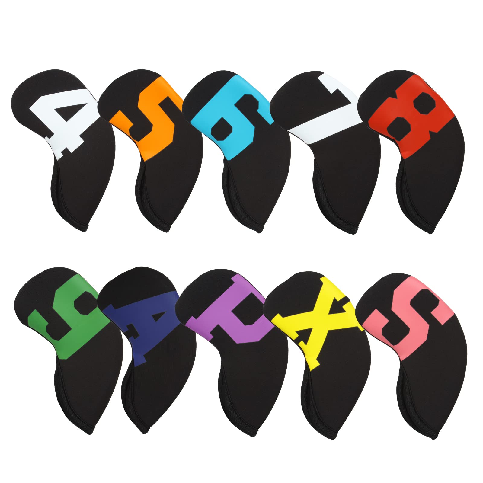 Andux 10Pack Neoprene Golf Irons Club Head Covers with Large Number Black RH MT/S16