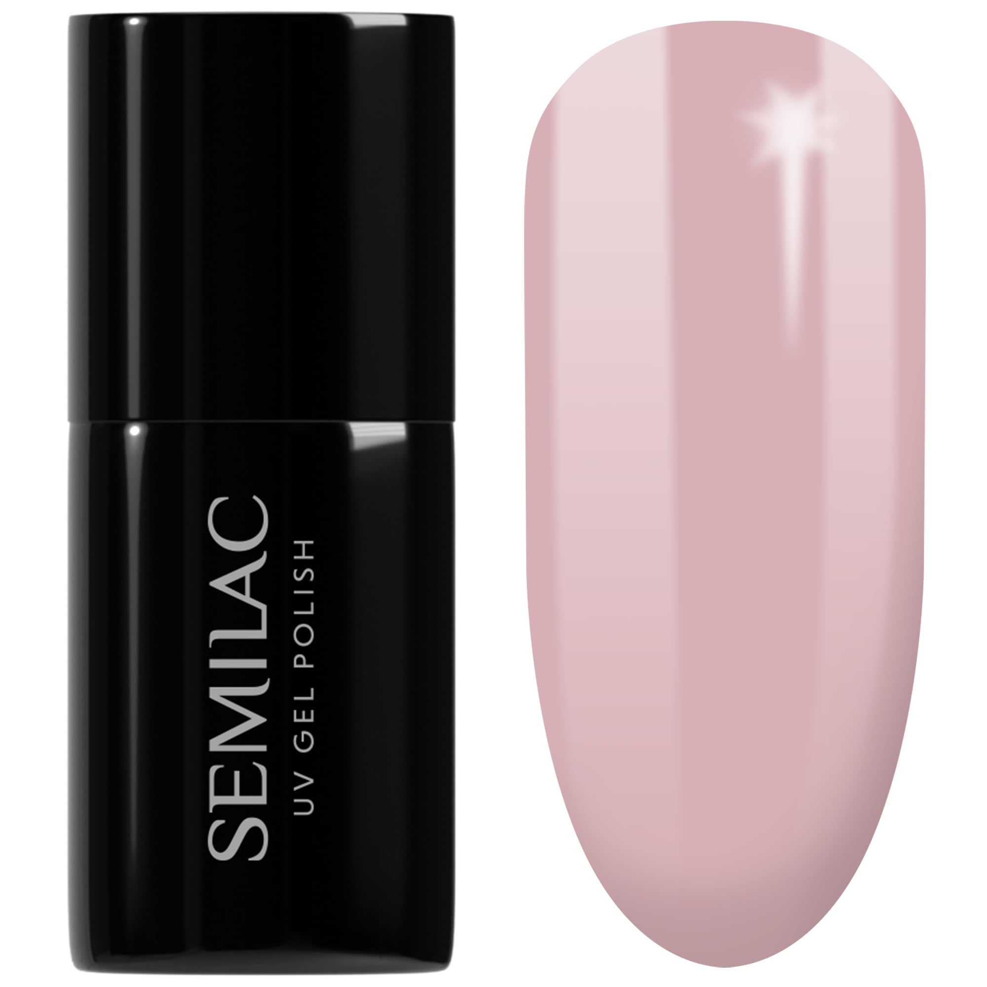 SEMILAC Gel Nail Polish 057 Nude Beige Rose - Full Coverage Gel Polish - Soak Off Easy To Use LED/UV Nail Lamp - Long Lasting Manicure and Pedicure up to 3 weeks
