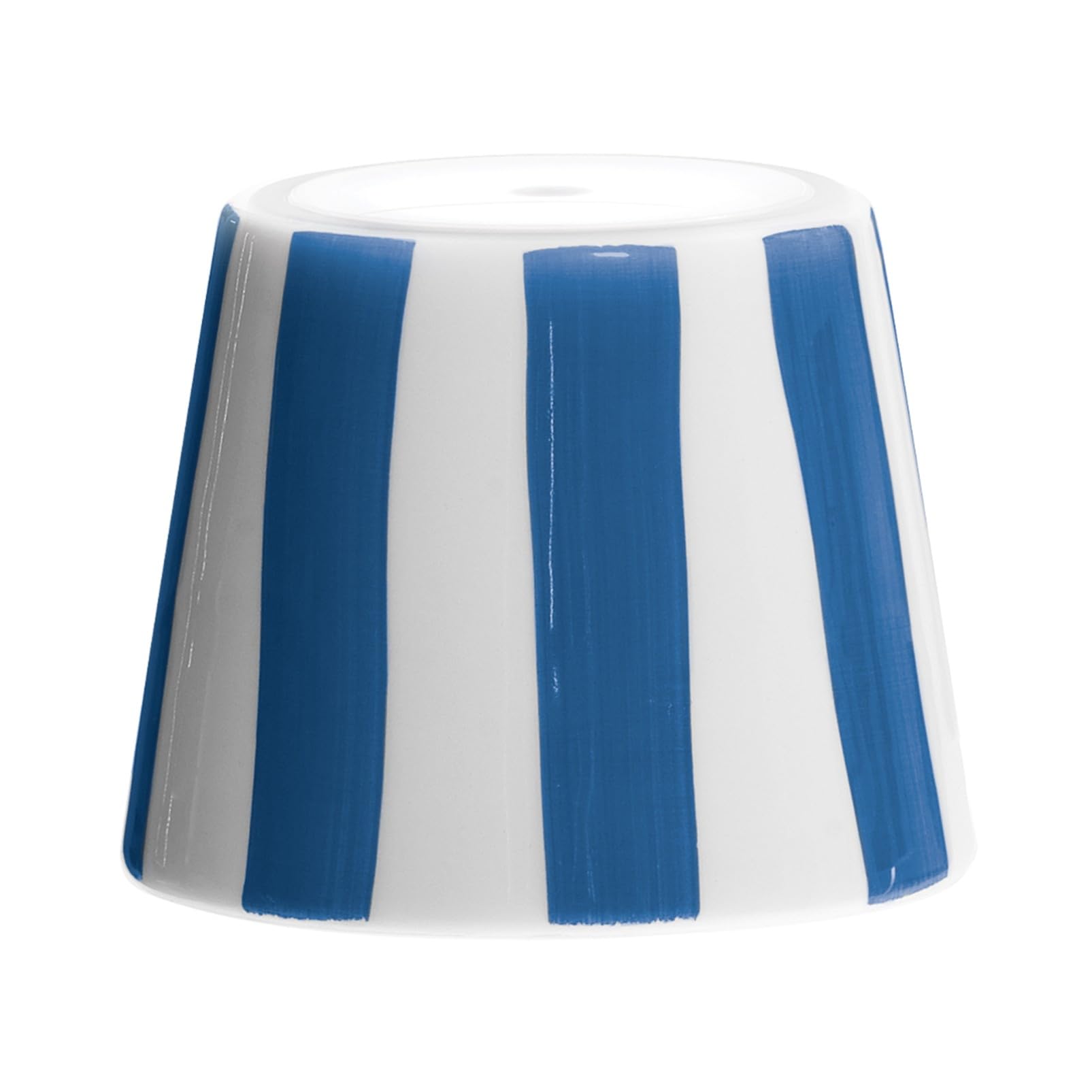 Zafferano, Poldina Cover, Hand Decorated Ceramic Cover for Table Lamp, Cover Compatible with Poldina Lamps, Made in Italy, Ø13 x 10 cm, Colour White - Capri Blue Stripes — image 1