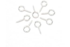 AGCFABS 200pcs Silver Small Tiny Mini Screw Eye Pins Hooks Eyelets Screw Threaded for Jewelry Making Findings DIY Crafts,5 Sizes (Silver, 4mm*8mm(0.16inch*0.31inch))