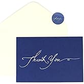 Oletx 24pcs Navy Blue Thank You Cards Bulk with Envelopes, Stickers, 4.2x6.2 Thank you Card Box Set for Wedding, Baby, Bridal Shower, Small Business, Funeral