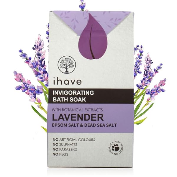 IHAVE EPSOM SALT & DEAD SEA SALT BATH SOAK WITH LAVENDER ESSENTIAL OILS, UNIQUE SPA GIFT IDEA, PORTABLE BATH SALTS GIFTS FOR HER AND HIM, IDEAL ANNIVERSARY OR BIRTHDAY GIFTS FOR WOMEN AND MEN