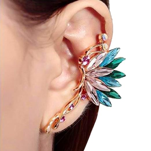 MRULIC One Pair Ohrring/Ohrstecker Umwandler zum Ohr-Clip Rosa, Weiß, Grün und Silber