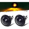 Partsam 2pcs 3/4" Smoked Amber LED Clearance Light Side Marker Light w/Rubber Grommet, Grill Lights Turn Signals For Truck Trailer Pickups RV, 12V, FLush Mount