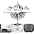 BOHISEN Car Decal, Black Mountain Lion Compass Sticker, Waterproof Vinyl, 1 PCS for Jeep Wrangler SUV Ford Decoration