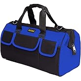 FASTECH 20 Inch Heavy Duty Tool Bag with Wide Mouth for Tool Storage,Carrier and Organizer,Tool Bag for Men/Women, Wide Mouth Tool Bag with Inside Pockets (20 Inch)