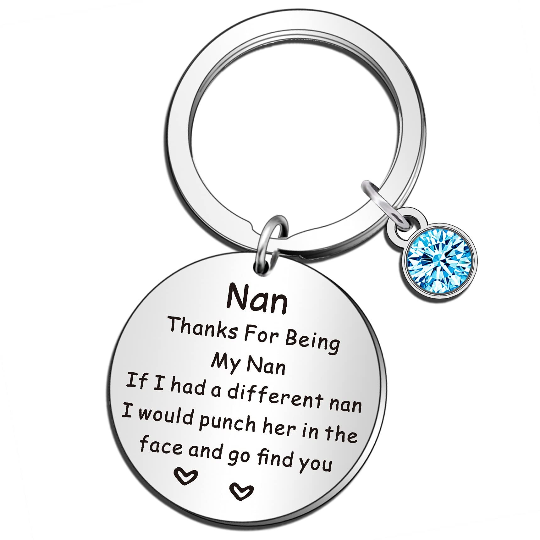 QMVMV Nan Gifts Nan Birthday Christmas Mothers Day Gift Keyring Personalized Present Keychain for Woman