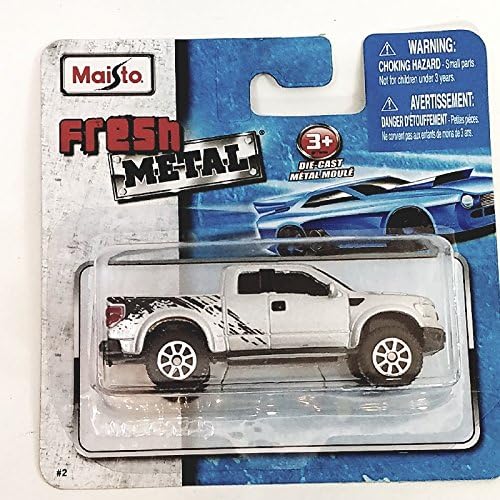 Maisto Fresh Metal Series Ford F-150 White SVT Raptor 1/64 Scale Diecast Car