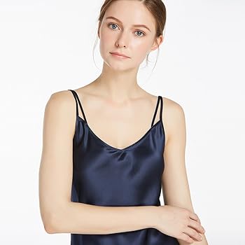 navy blue satin camisole