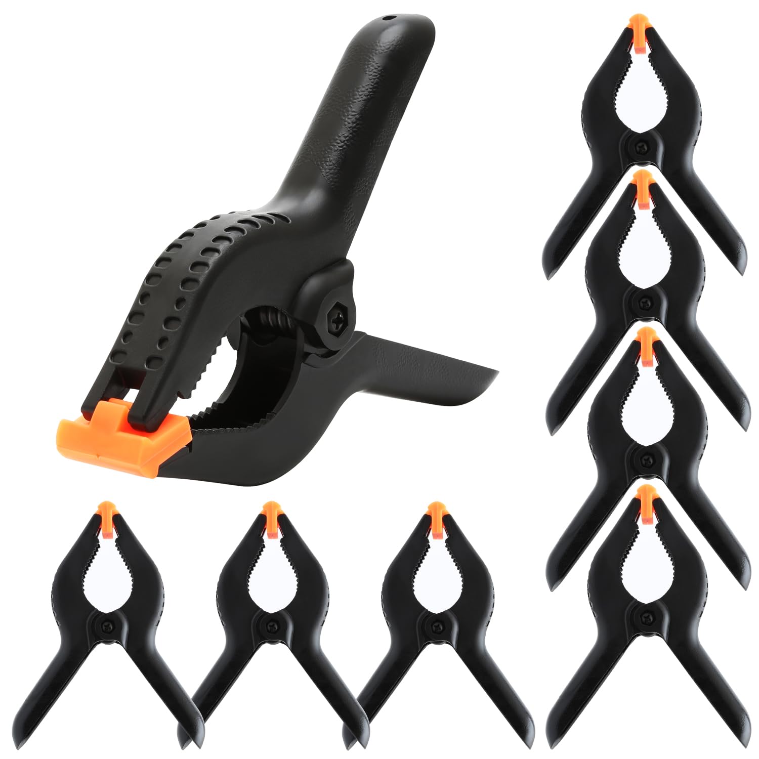 8Pcs Nylon Spring Clamps 6 Inch, Heavy Duty Plastic Spring Clips Clamps for Woodwork, DIY Projects, Photo Studio, Background Muslin Etc — image 1