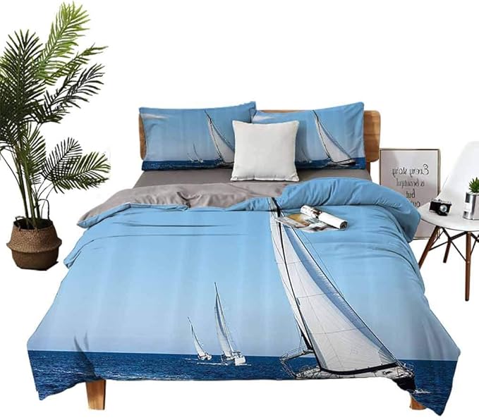 Sailboat Nautical Decor Collection Bedding 3Piece Full Bed