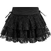 SOLY HUX Girl's Cute Mini Skirts High Waisted Ruffle Layered Skirts Swing Flowy Skater Tennis Skirt
