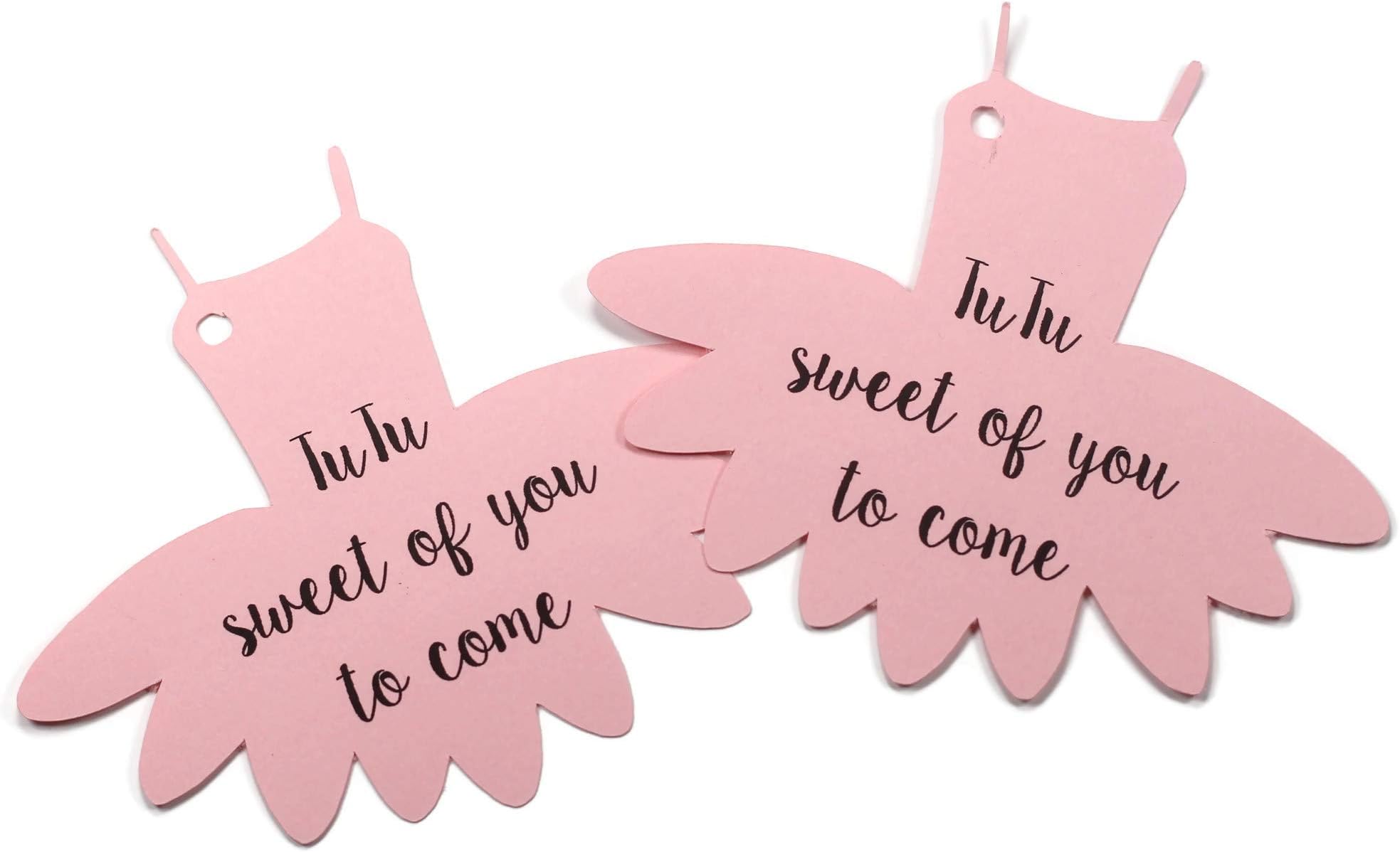 TuTu Sweet of You to Come Ballerina Party Tags in Pink, Available in More Colours - 20 pc (Baby Pink)