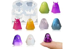 BROVITI Mini Ghost Resin Silicone Molds Cute Micro Halloween Dollhouse Decorations Epoxy Casting Molds for DIY Resin Fairy Garden Miniatures Landscape Decor(S)