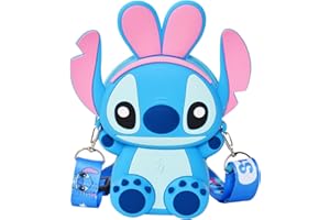 ENENSET Stitch Crossbody Bag with Adjustable Shoulder Strap, Handbag with Zipper Cute Mini Anime Stitch Coin Wallet Purse