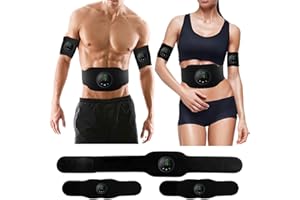 Muscle Fitness AB Belt Toning Belt, 12 Modes & 19 Intensity, Firming & Strengthening Workout Equipment for Abs, Arms