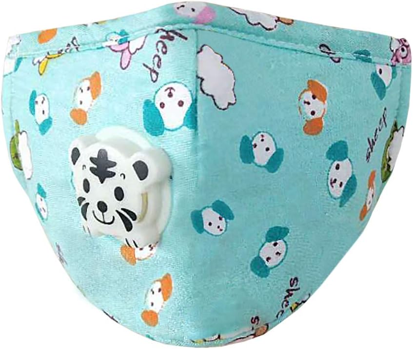 Testudineus Kid Cute Cartoon Mask Dust Mouth Mask with Filter Anti Allergy Activated Carbon Filtration Protection from Washable Environmentally Friendly PM2.5 Child Mask