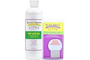 MY HAIR HELPERS NATURAL LICE REMOVAL My Hair Helpers Dimethicone Oil and Nit Comb Removal Kit for Kids - for Louse and Lice Eggs, Works on 1-2 Children, 100% Effective