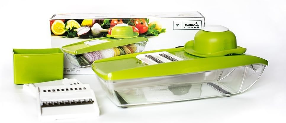 Mandoline 5-in-1 Vegetable Slicer and Grater 5 Interchangeable Blades // Vegetable Slicer, Vegetable Julienne Slicer, Cheese Grater, Vegetable Cutter & Grater