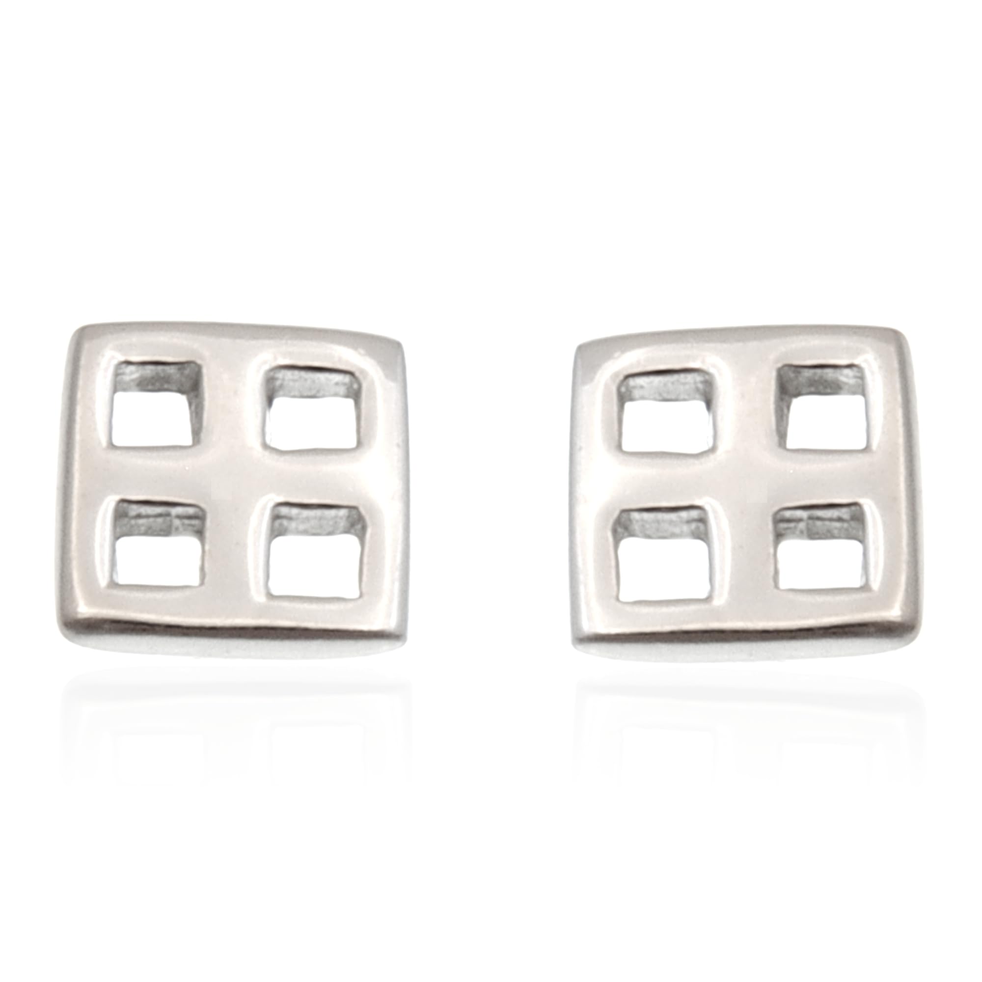Alexander Castle Charles Rennie Mackintosh 925 Sterling Silver Earrings for Women - Stud Earrings with Jewellery Gift Box - 6.5mm x 6.5mm