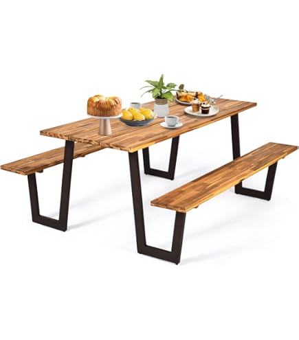 テーブル・チェア・ハンモック CAPTAIN STAG WOOD PICNIC TABLE VINTAGE Amazon.com : HAPPYGRILL Outdoor Picnic Table Bench Set with