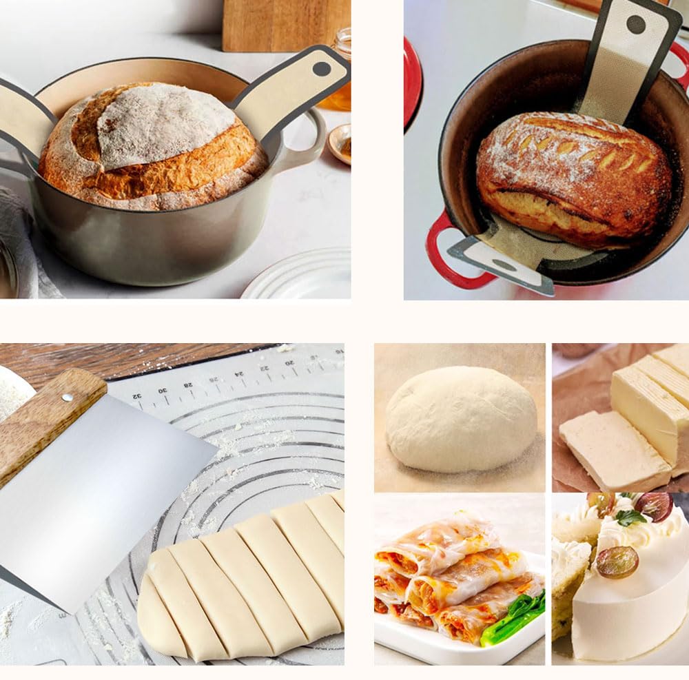 Dough Whisk Bread Making Tools Kit, Sourdough Silicone Bread Sling, Bread Lame Dough Scoring Tool & Dough Cutter Bread Baking, Bread Making Supplies Tools, Sourdough Bread Baking Gift Set