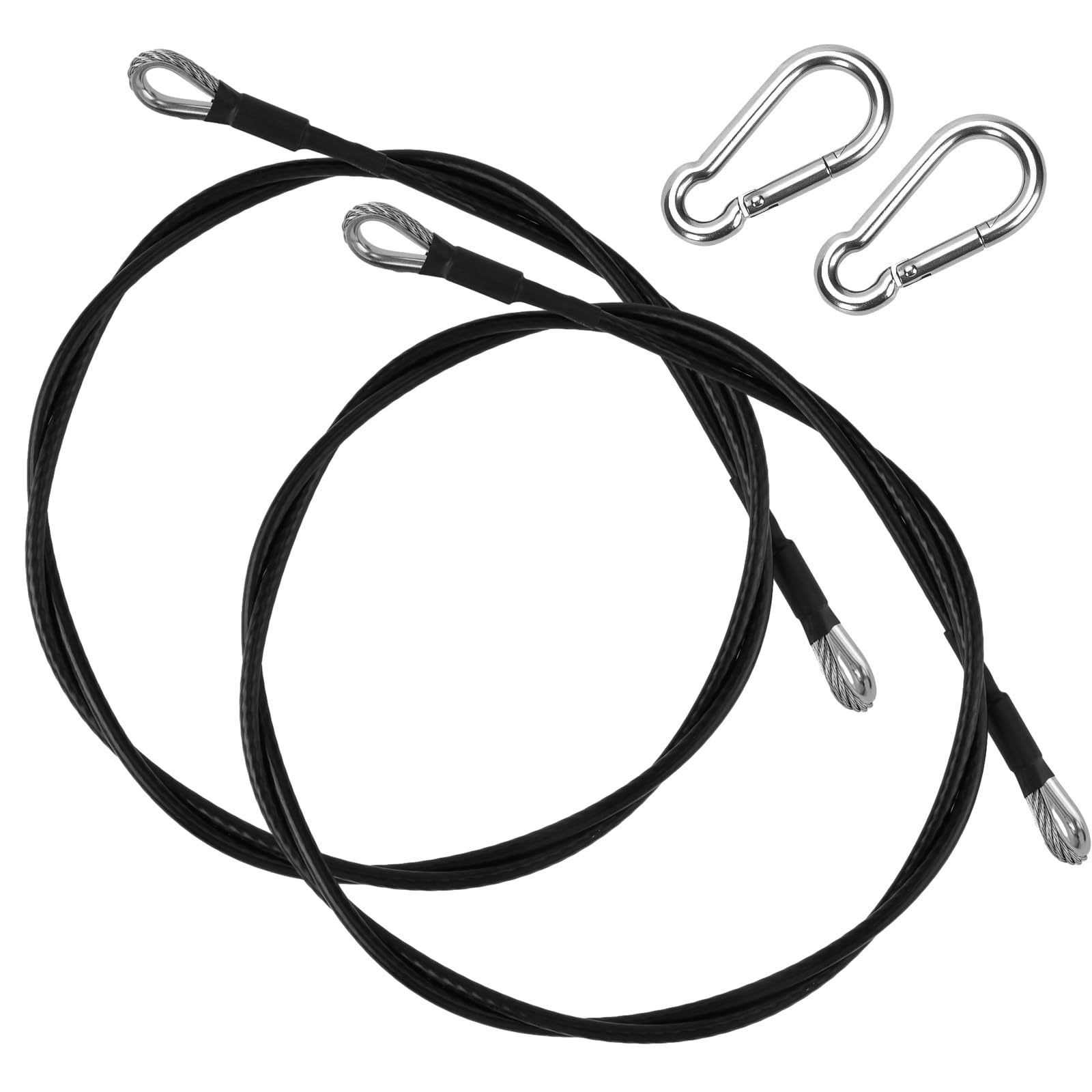 NQEUEPN 2pcs 59in/150cm Fitness Extension Cables, Home Gym Cable Extension with Carabiner for Bowflex Home Gym Machine Accessories for Leg Extensions