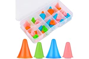 JNENERY 30 PCS Knitting Needles Point Protectors, Colorful Needle Point Stoppers with Plastic Box, 2 Sizes(20 PCS Small+ 10 PCS Big Knitting Needles Cap) Needle Tip Stoppers for Knitting Craft