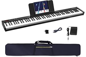 KONIX Keyboard Piano 88 Key, Beginner Semi Weighted Keyboard Piano with Full Size Key, Portable Electric Piano Keyboard Include Sustain Pedal, Power Supply and Piano Bag