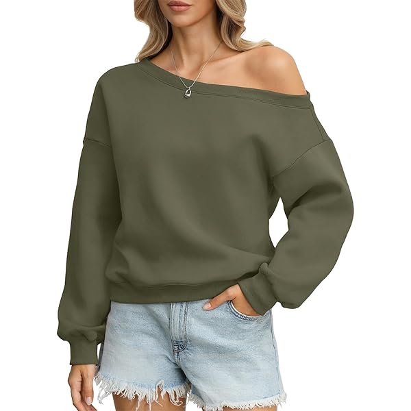 MakeMeChic Women's Off the Shoulder Sweatshirt Tops Oversized