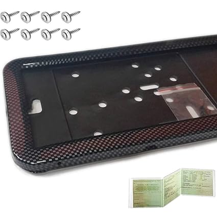 2 Stück EDELSTAHL Kennzeichenhalter Carbon Kennzeichenhalterung NEU
