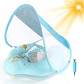 WYRIAZA Baby Float with Canopy UPF50+ Sun Protection for Infant Newborn Toddler Inflatable Swimming Spring Swim Water Float 0-36 Months with Balance Ball Safety Seat