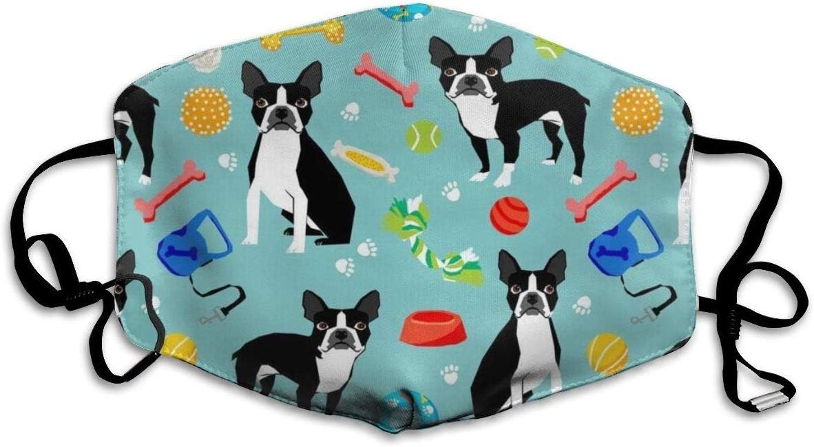 Boston Terrier Toys Dog Anti Dust Face Mouth Cover Mask Respirator - Dustproof Anti-Bacterial Washable - Reusable Masks Respirator Windproof Mask