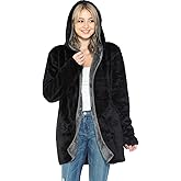 Safus Wearable Blanket Hoodie in Thick Fleece Jacket with Pocket - Black - Large Size - for Women and Men, Warm and Cozy