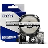 Epson LABELWORKS 208B20BWPX Genuine Tape Cartridge - Black on White Shrink Tube Industrial Label Maker Tape - AWG 6-18, 1/4" (6MM) Wide, 8 ft (98")