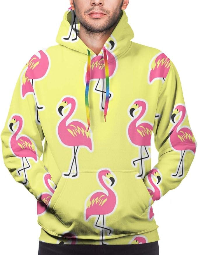 Mens Slim Hoodies Beautiful Flamingo Sweatshirts with Pocket Black at Amazon Menâs Clothing store