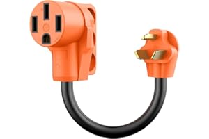 FALDAA 30 Amp to 50 Amp Charger Adapter NEMA 10-30P to NEMA 14-50R Adapter Power Cord with Grip Handle 13 Inches for Level 2 EV Charging Compatible with Tesla & 50 Amp RV Campers Trailer