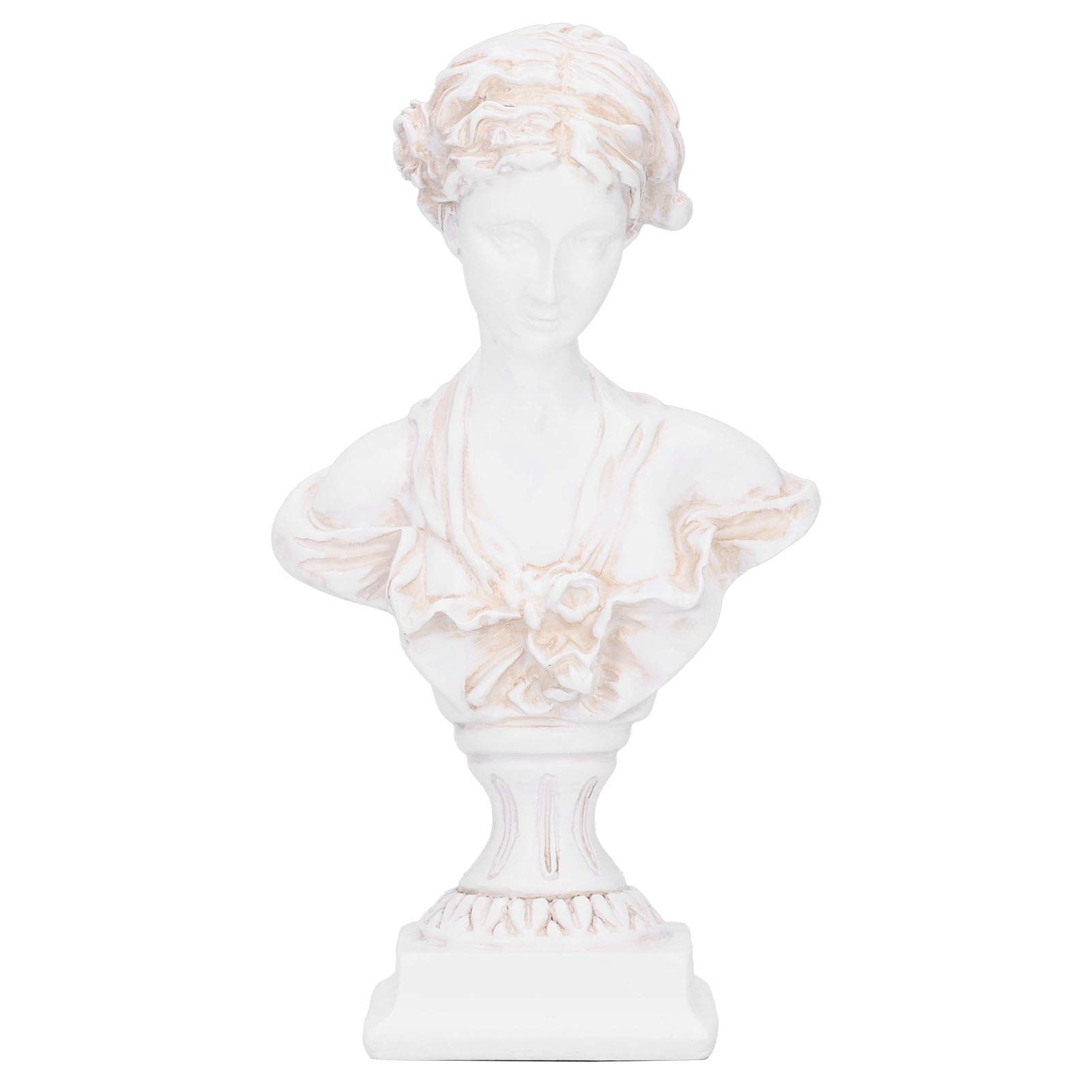 Greek Goddess Bust Statue, Resin White Sculpture Retro Figure Statue European Style Greek Statue Decor for Home Decor Coffee Table(Vintage)