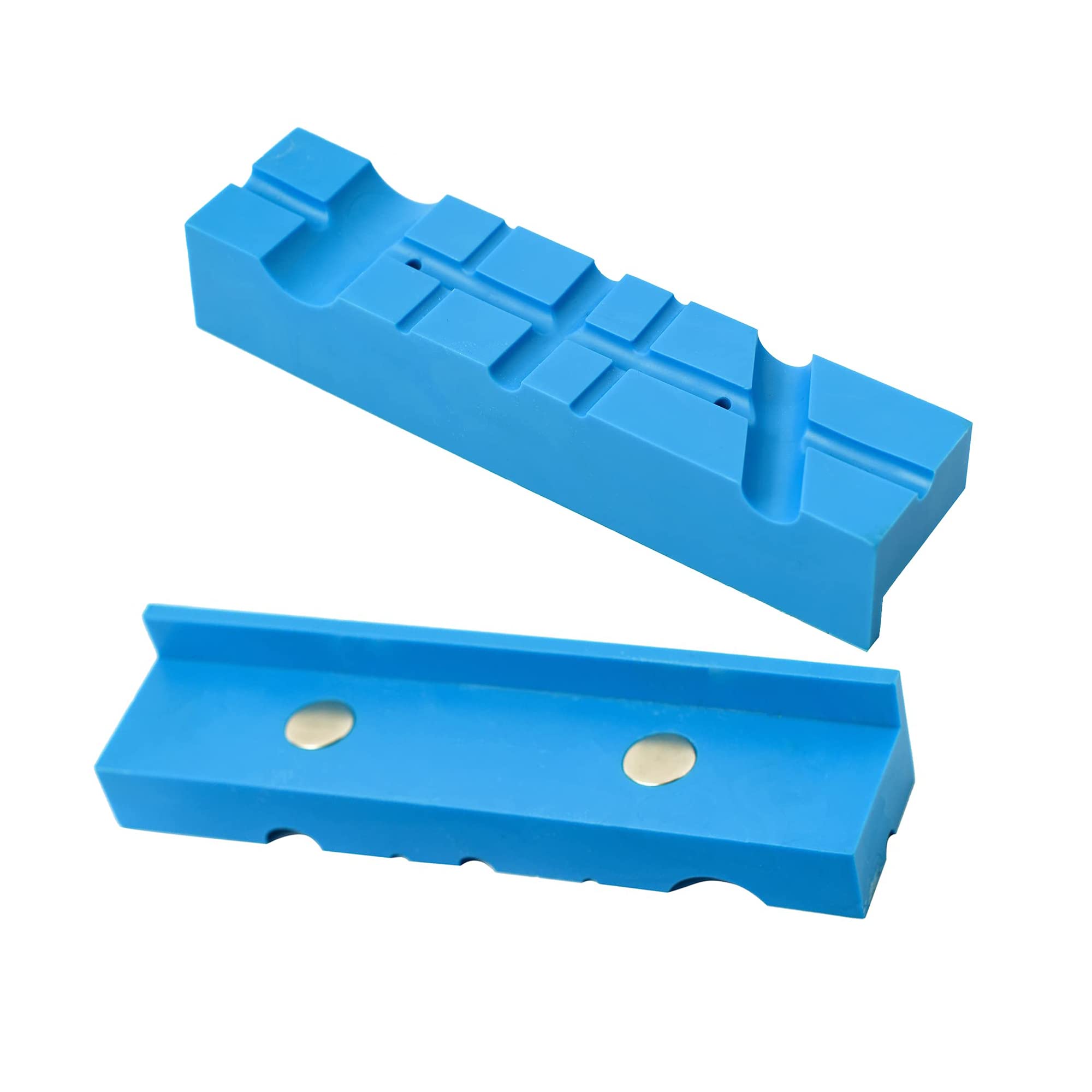 WANGCL 2 PACK 6 Inch Magnetic Vise Jaw Pads Covers Multi-Groove Design Durable TPU Rubber Covers Universal Vise Soft Jaws