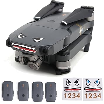 Flycoo 2 Set Diy Shark Decal Sticker For Dji Mavic Pro Spark