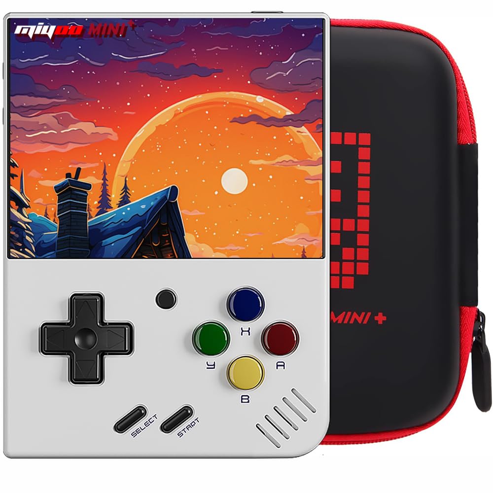 Photo 1 of **FACTORY SEALED** Miyoo Mini Plus with Portable Case Retro Emulator Handheld Game Console Latest Version with WiFi & RTC, 3.5’’ 640*480 IPS Screen 3000mAh Battery, White 64GB