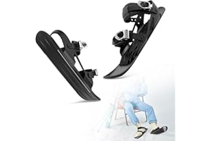 VLBPCR Mini Snowskates - Short Ski Skates for Snow - Snow Skates - Black - Unisex-Adults - ABS Plastic, Nylon, Aluminium Allo