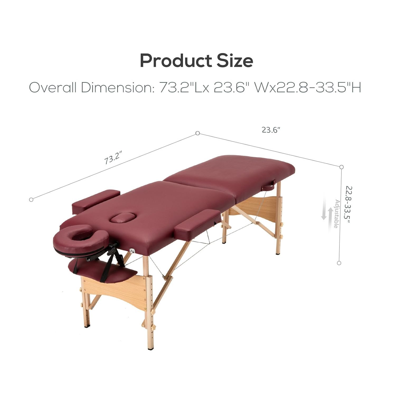 Uenjoy Folding Massage Table 84'' Professional Massage Bed