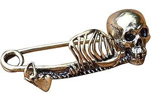 ZORESCOLEO Punk Skull Brooch Gothic Skeleton Badge Lapel Pin Halloween Party Badge Brooch Pin Jewelry, as the pic show, Metal