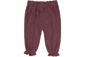 Unisex Baby Girls Linen Bloomers Boys Soft Cotton Linen Elastic Waist Pants Ruffle Hem Baggy Jogger Trousers Soft Gauze Pants