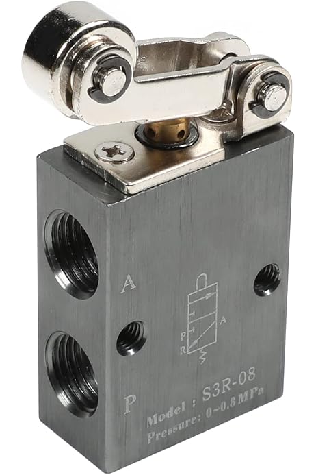 Vanne Pneumatique TAC2-41P - 3 Voies ON/OFF - Commande à Bascule Métal - Pour Machines