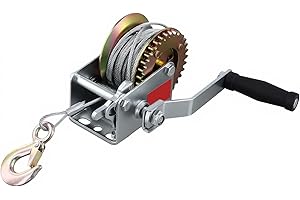 ZOENHOU 600lbs Capacity Heavy Duty Hand Winch with 33FT / 10m Steel Cable, Hand Crank Winch, Boat Trailer Winch Manual Winch 