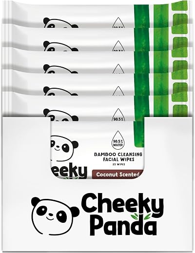 The Cheeky Panda Bamboo Face Cleanser Makeup Remover Wipes Coconut 6x25